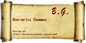 Berariu Gemma névjegykártya